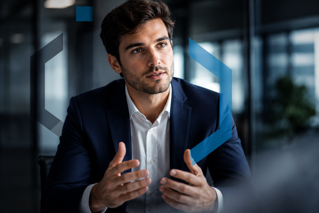 Profesional durante una entrevista profunda para evaluar competencias de liderazgo